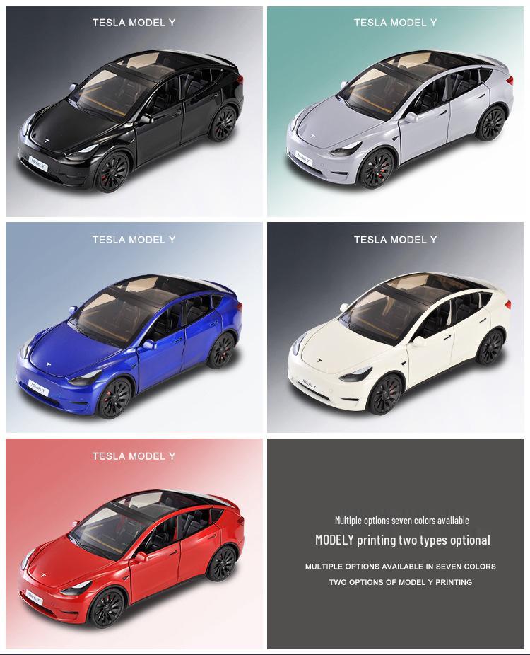 XLG1:24 Tesla Model Y Alloy Car Simulation Sedan Ornament Toy for Children.