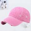 Hole Washed Cotton Baseball Cap Men's Old Visor Hat Retro Soft Top Cap