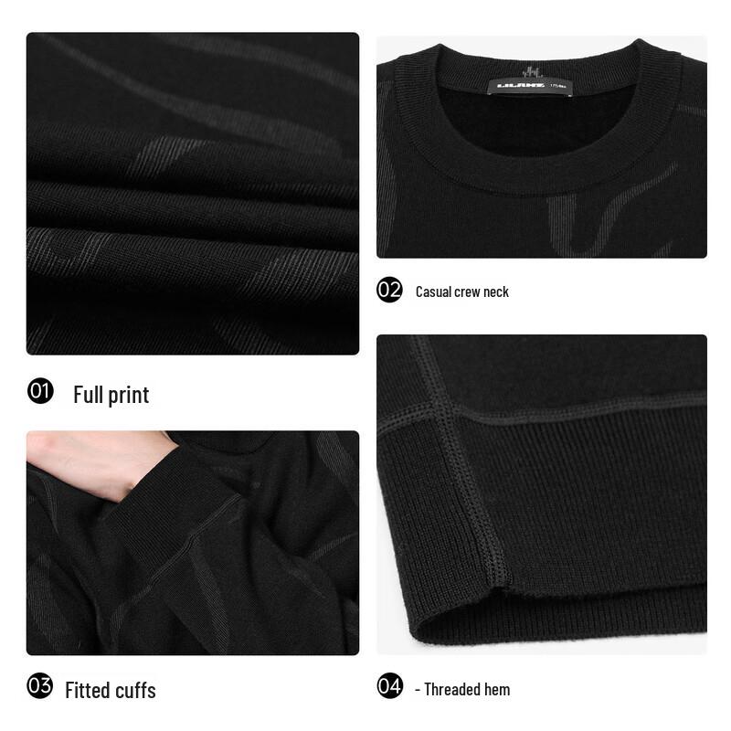 Lilang Men's Warm Wool Blend Round Neck Sweater