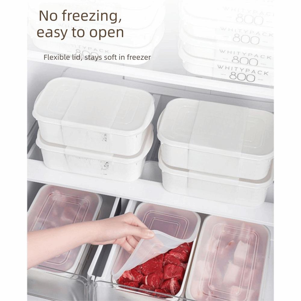 4Pcs Stackable Freezer Fresh-Keeping Box Microwave Safe Food Preservation Box  Meat Storage