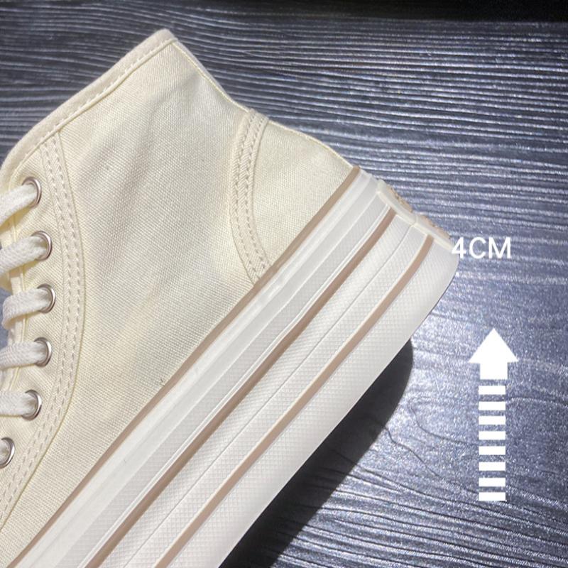 Women's Canvas Shoes New Spring Korean Version Ins All-match Thick-soled Shoes Spring and Autumn Casual Shoes