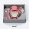 Tak (Tack) KIDS DISH Gift Box Bear Lucky 7 Kids Dish Gift Box Bear Lucky Seven Peach JTN-1030-PC