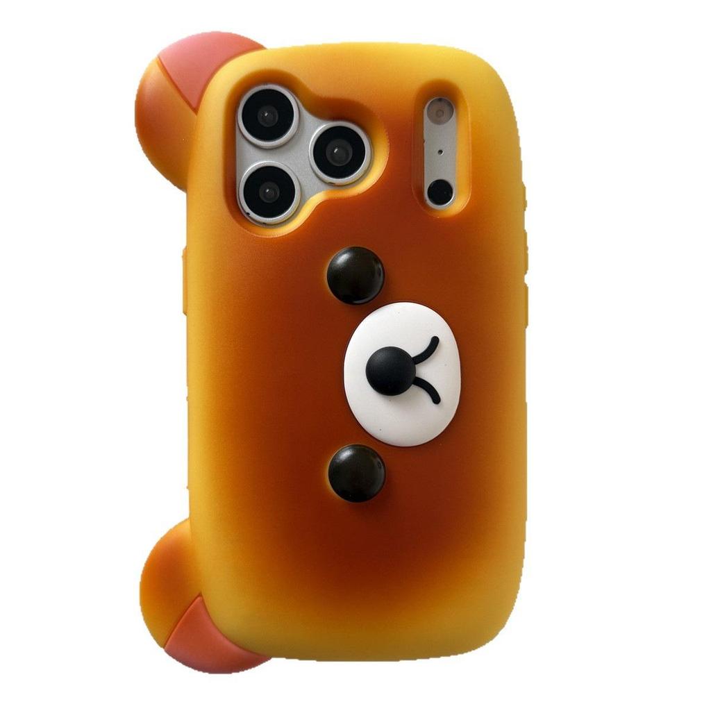 3D Cartoon Bear Drop-Proof Phone Case for iPhone 14/13/12/11/17/16/15/Pro Max