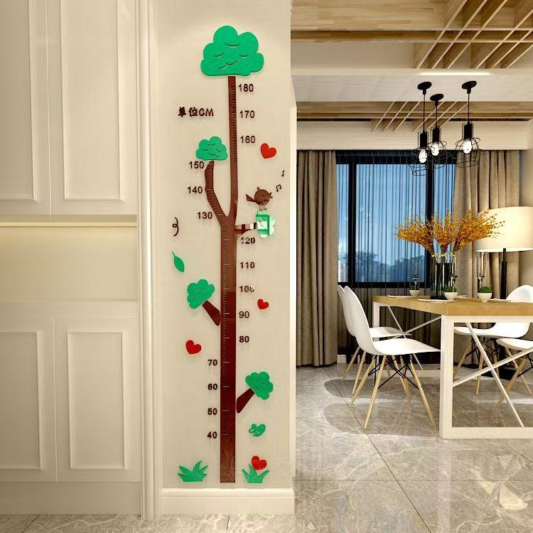 Cartoon Height Measure Decals For Kids Room Wall Decor Growth Children Chart PVC Wall Stickers Bedroom Decor DIY Wall Mural Art