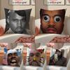 Man Funny Funny K-Kanyes W-Wests Pillow Case Double-Sided Plush Sofa Cushion Covers Organic Breathable Invisible Zipper