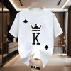 King Stylish Menswear Popular Casual Fashion Short Sleeve T-shirt Round Neck Baju