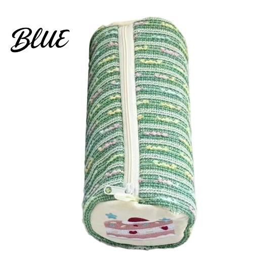Girlish Desk Accessory Strawberry Cake Roll Pencil Case Large Capacity Cylindrical Pen Pouch