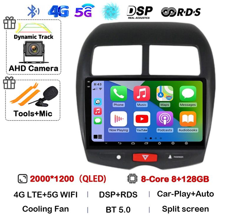 Android 14 Auto Car Radio Carplay For Mitsubishi ASX 1 2010 - 2017 Multimedia Video Player Navigation GPS 2 Din DVD Head Unit 4G