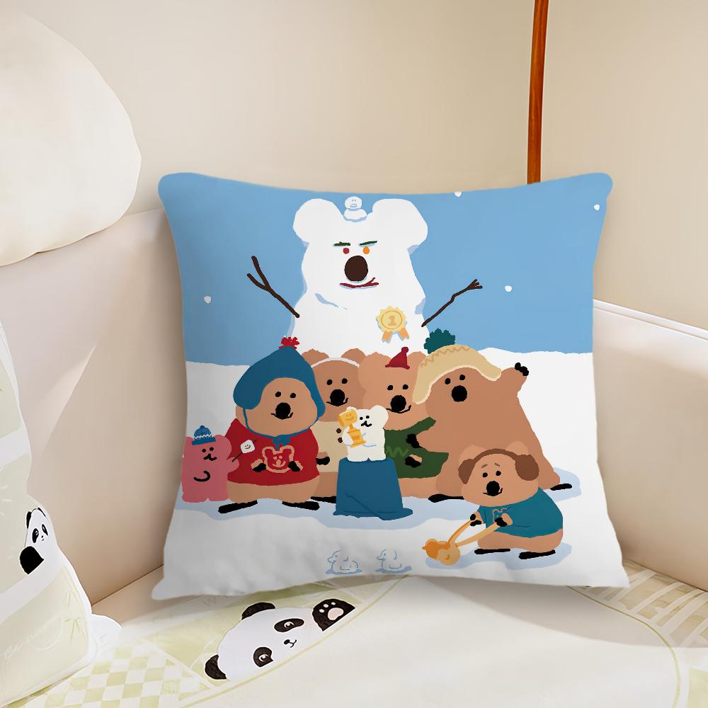 Cartoon DDinotaengs Cute cushion cover Pillow Case Plush Fabric Soft Double Sided Print Sofa Cushion Cover Throw Pillow Covers