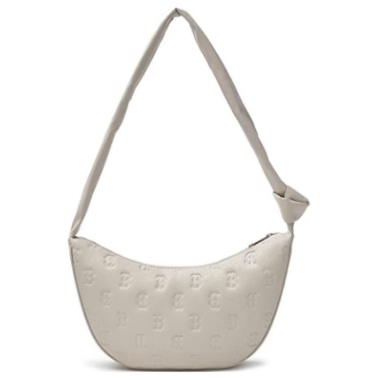 MLB Fashionable Versatile Portable PU Underarm Bag Shoulder Bag Medium Size Unisex Bags White Black 3ACRMV15N