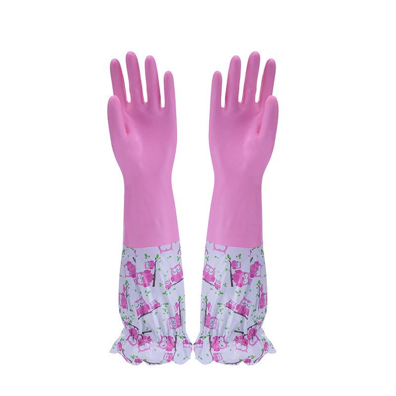 Women's Winter Kitchen Gloves: Thick Rubber, Velvet-Lined for Dishwashing and Laundry