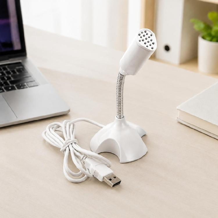 Driver-Frees Wire Microphones for Computer Voice Input, with Flexible Gooseneck and Weighted Base for Gaming and Karaoke