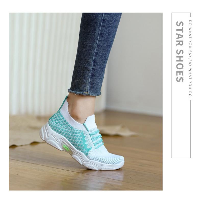 Women's Thick Soled Casual Color Blocked Breathable Sports Shoes Women's Shoes