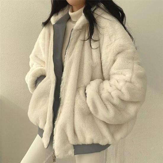 Women's Winter Coat Fleece Lined Reversible Parka Jacket Hooded Zip-Up Coat with Pockets Casual Warm Outerwear