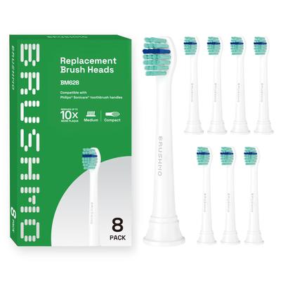 Now Available At Dental Clinics In Compatible Brushes for Philips Sonicare Electric Basic Mini Pack of 8 Tokyo Toothbrushes, Size,