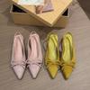 Baotou sandals women's bow pointed Mary Jane single shoes 2025 new one-pedal gentle evening shoes