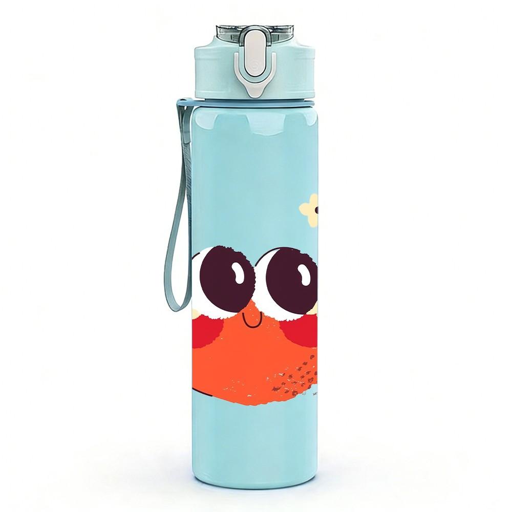 1PC Red Crab Ocean Animal Cartoon Print 750ml Color Plastic Sports Water Bottle Leakproof Flip Straw Lid Suitable for Sports Office Home Use