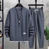 Spring Autumn Men's Suit Casual T-shirt + Shorts Suit Men's Tracksuit Solid Color Tracksuit Loose Suit