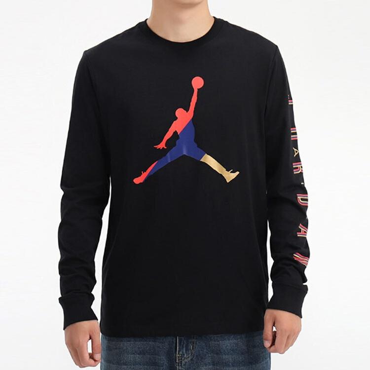 Air Jordan Multi-Color Alphabet Logo Long Sleeves Black Men's CN3503-010