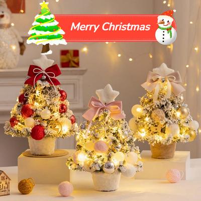35cm DIY Christmas Tree With LED Light Mini Desktop Tree Christmas Decoration New Year Gift Home Christmas Ornaments