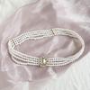 Spring and Summer Pearl Waist Chain Women's Decorative Belt with Dress Thin Elastic Waist Seal Versatile Korean Version Sweet and Elegant