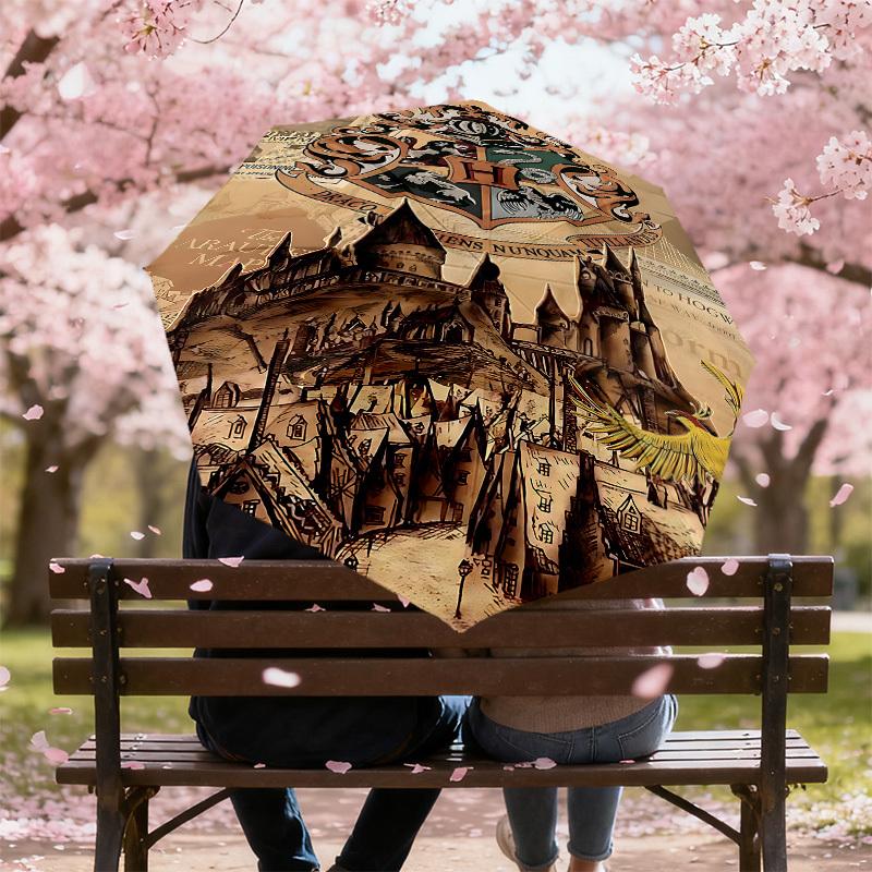 1PC Hogwarts Phoenix Umbrella-8-Rib Reinforced, Automatic Open, Lightweight & Durable, Cute Fashion Accessory for Outdoor, D2662