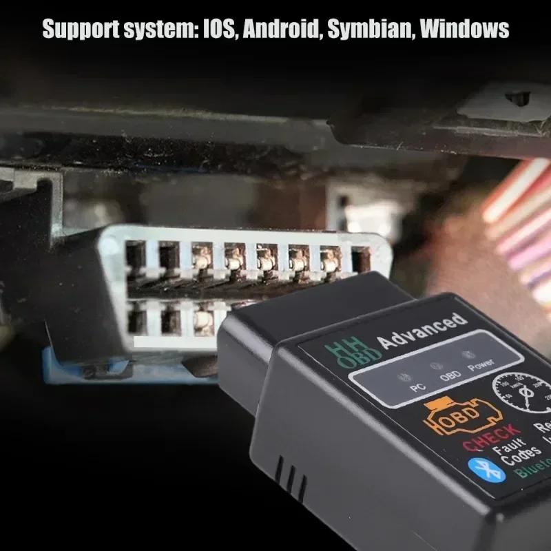 Bluetooth-Kompatybilny Samochodowy Skaner OBD2 Elm327 V1.5 Czytnik Kodów Narzędzie Diagnostyczne OBDII Skaner Diagnostyczny dla Androida IOS Windows