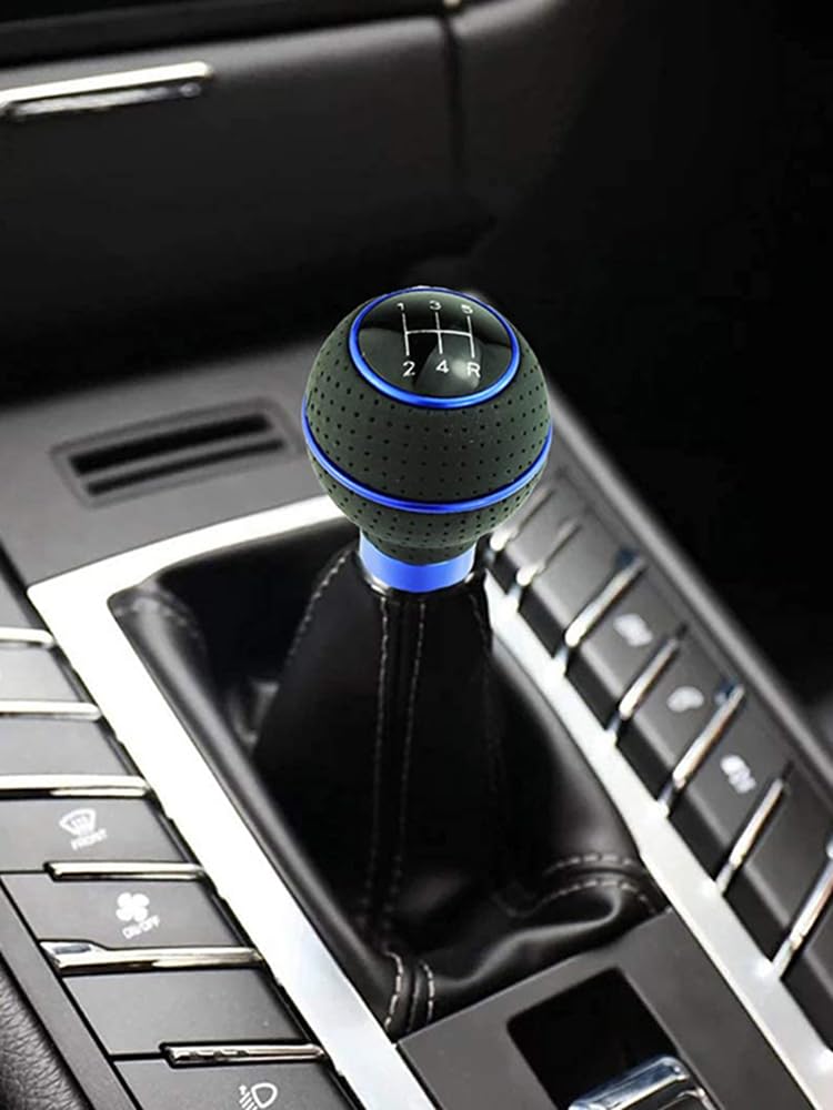 Lunsom PU Shift Knob 5 Speed Gear Shift Knob General Auto Manual Car (Blue)