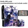 400pcs/900pcs Sailor Moon Card Album Book Folder 4/9 Card Slots Collections Zipper Double Pocket Zipper Card Binder Holder