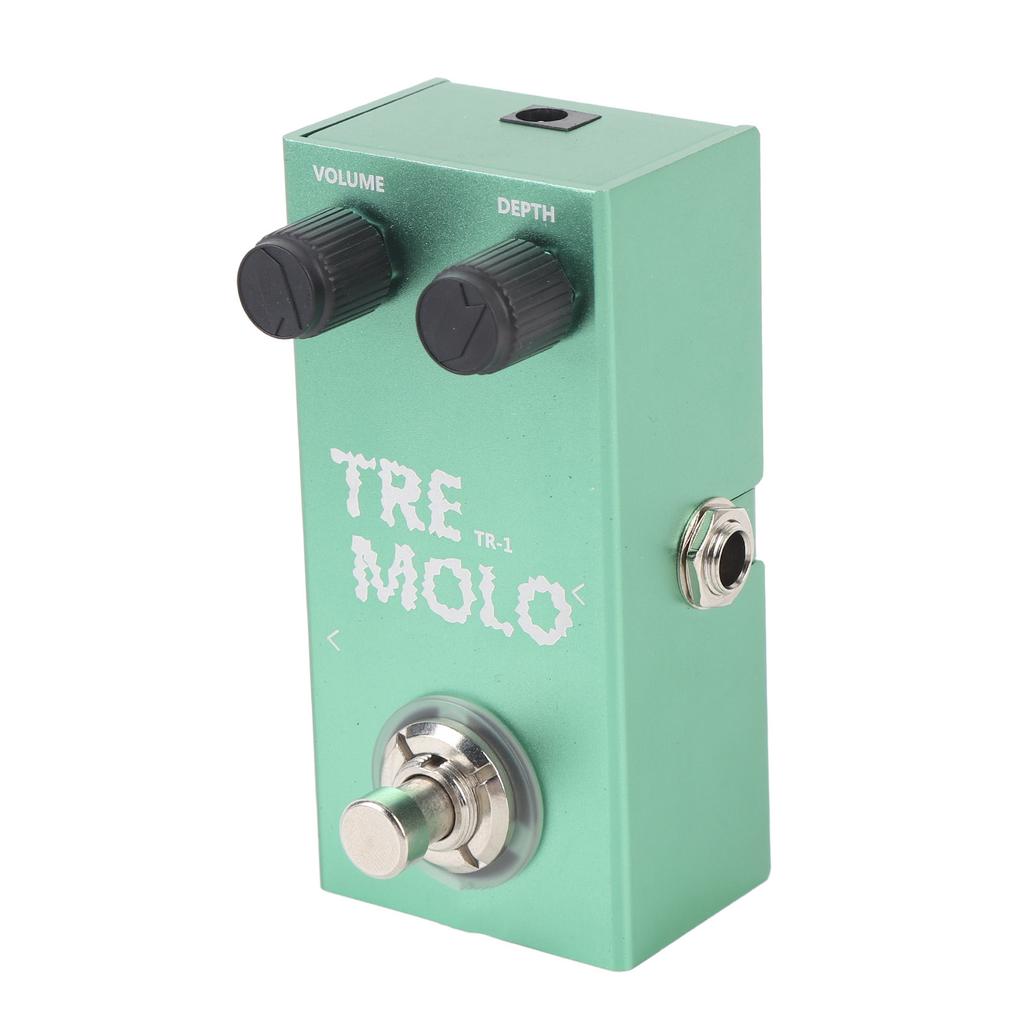 Tremolo Effect Pedal 6.35mm Input Output Interface Bass Electric Guitar Tremolo Pedal with LED Light