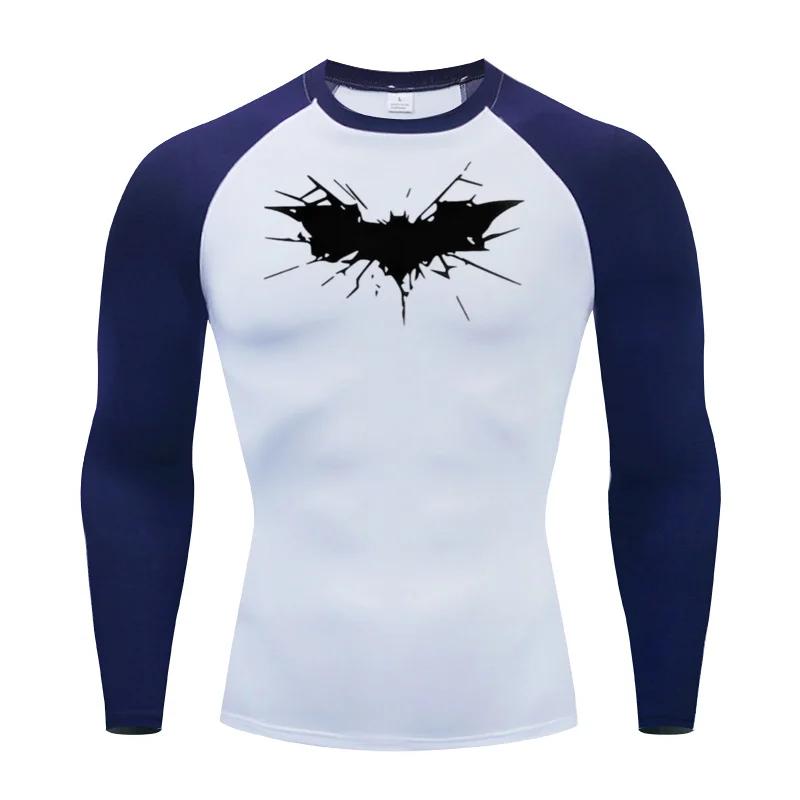Men's Print Long Sleeve Compression Shirts Gym Workout Rash Guard Athletic Fitness Running Baselayer Undershirts Tops Sportswear