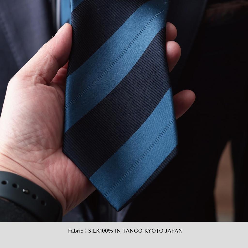 [Y&TAILOR] Necktie, Kyoto Tango-made, 100% Silk, Striped, Brand Name, High-Quality, Made in Japan, Perfect for Weddings and Gifts, Y&TAILOR (Rep &