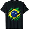 Brazil Flag Ripped Effect T-shirt