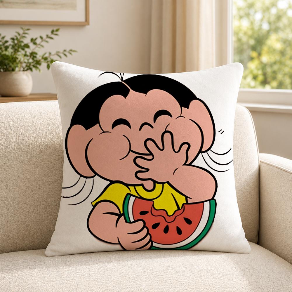 Character MMagali Cartoon Cushion Cover Soft Short Plush SkinFriendly Cushion Case for MultiScene Use