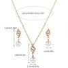 Simple faux pearl pendant necklace and earrings inlaid with rhinestones, creative spiral-shaped bridal accessories to match wedding dresses, suitable