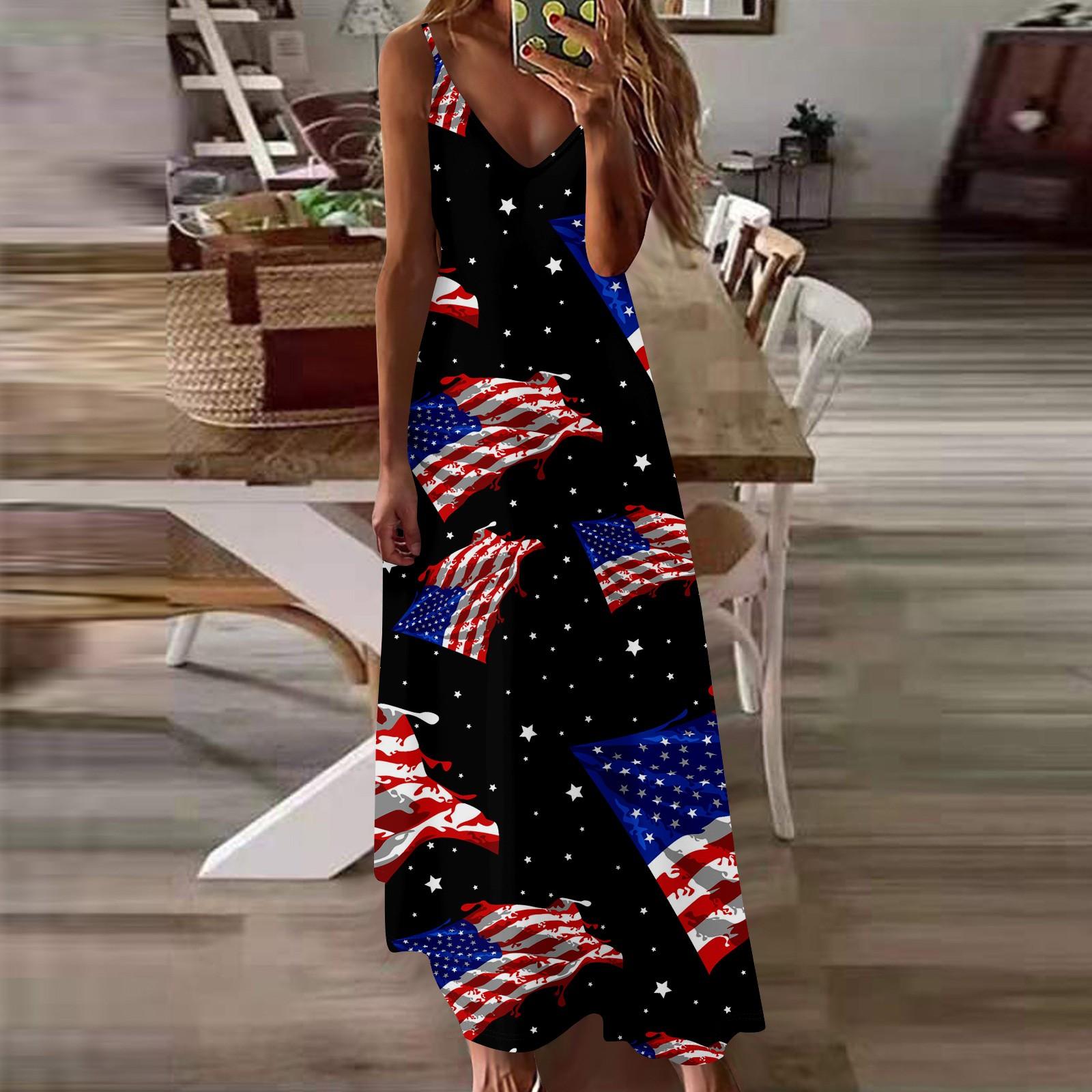 

Women s Loose Independence Day Casual Slim V-neck Solid Color Imitation Cotton Fashion Overalls Skirt S винний