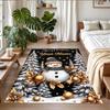 Christmas Custom Name Printed Square Area Rug Soft Non Slip Floor Carpet For Bedroom Holiday Gift