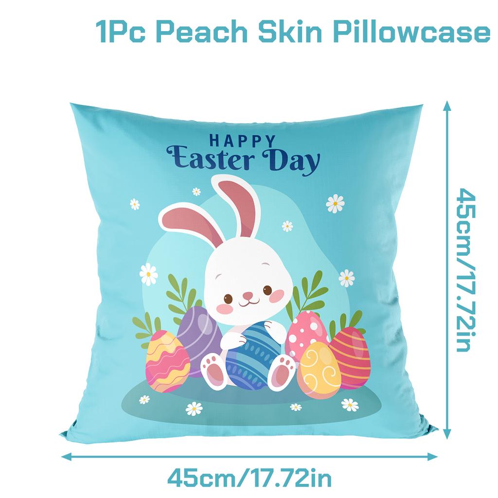 Easter Bunny Pillowcase Happy Easter Decoration For Home Easter Rabbit Eggs Cushion Cover Decorative Pillow Case Easter Gift