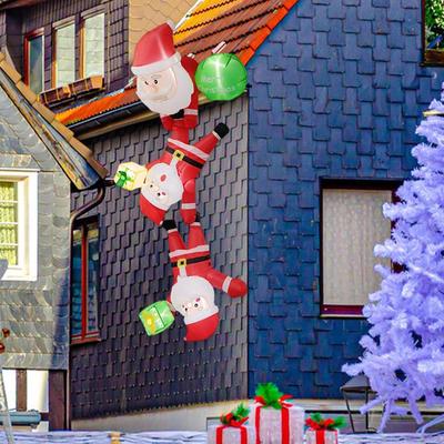 Christmas Inflatables Climbing Santa Claus Outdoor Decorations 8ft Unique Props for Lawn