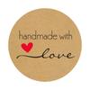 50-500Pcs Kraft Paper Homemade With Love Stickers Scrapbooking For Envelope And Package Seal Labels Sticker Stationery Handmade