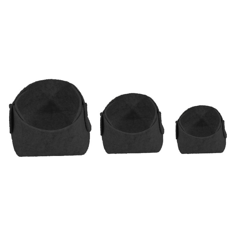 3Pcs Foldable Felt Storage Boxes Multi-Functional Home Organizer Baskets for Cosmetics, Stationery & Small Items