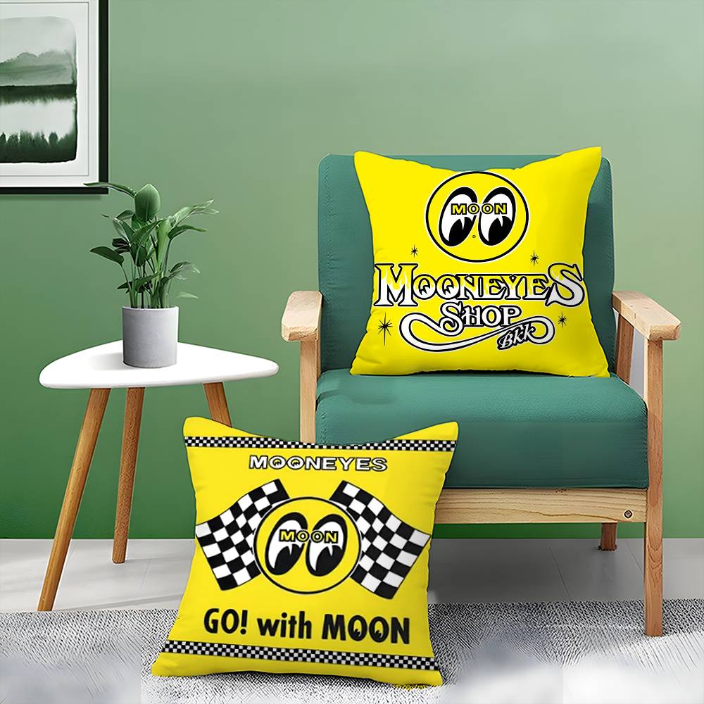 Cute Cartoon M-Mooneyes Pillow Case Comfort Sofa Bed Silky elegant Invisible zipper Decorative cushion cover