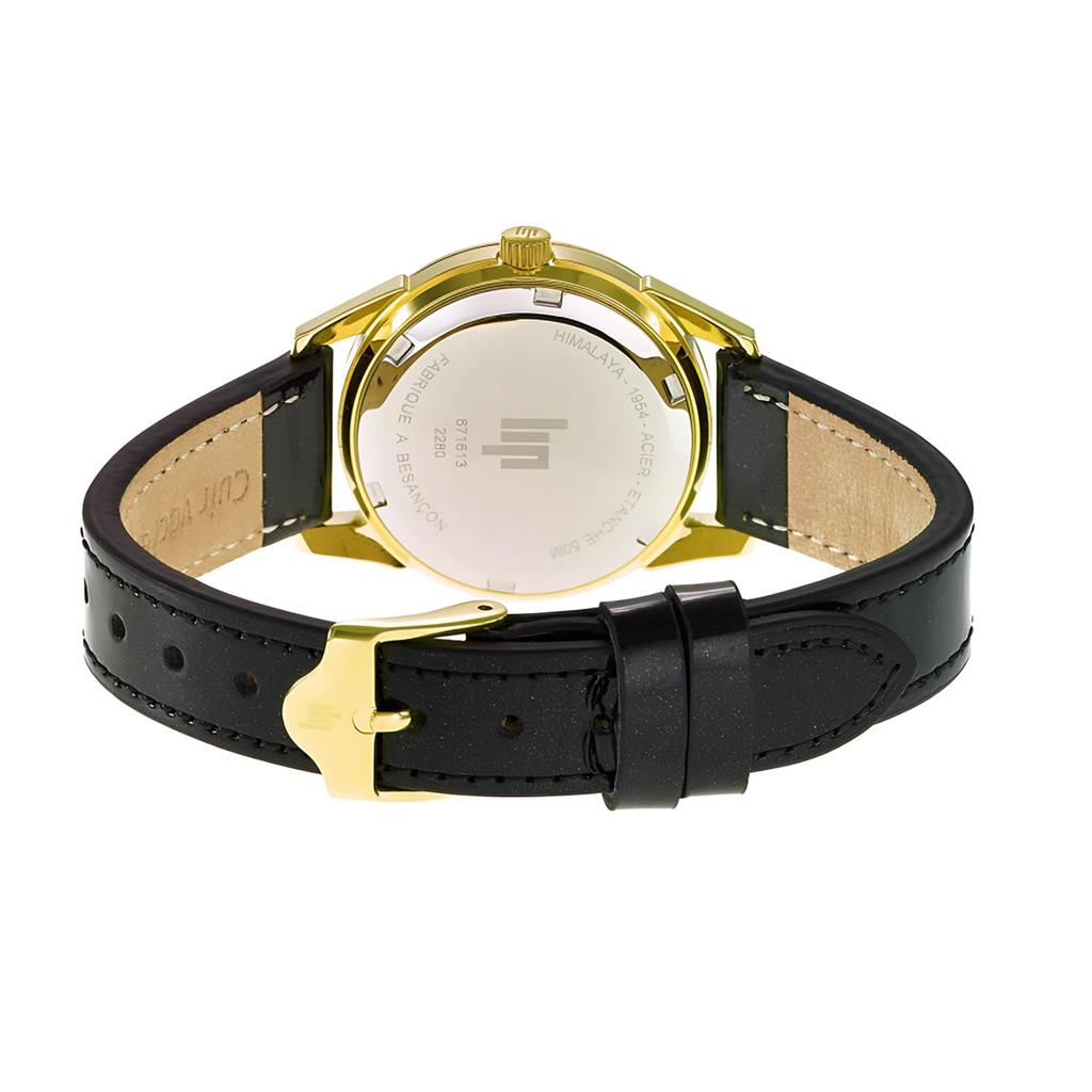 Authorized Dealer Lip Watch HIMALAYA 29 Watch 671613 Himalaya Gold with Shiny Black Leather Strap [LIP] Women's