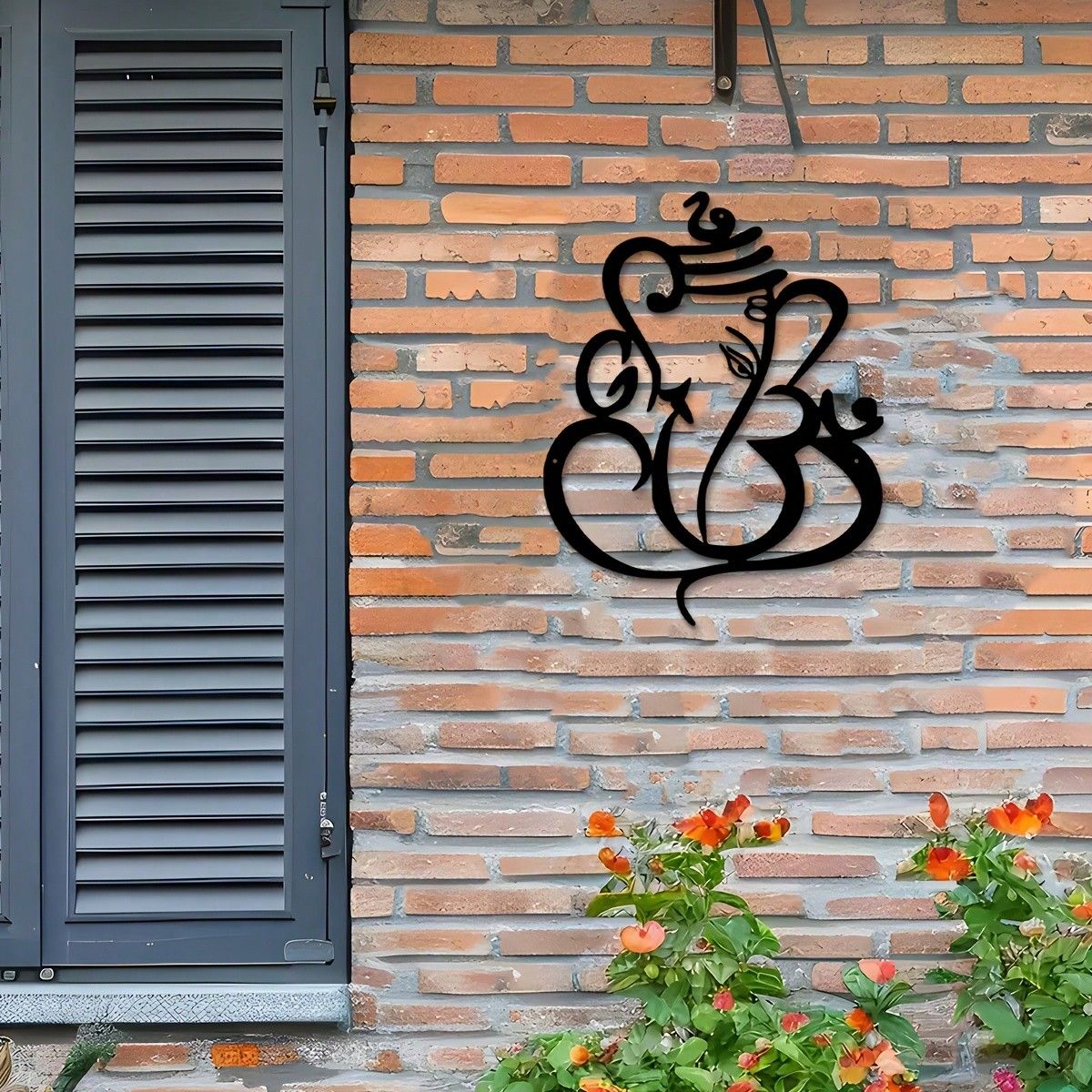 

Metal Wall Panel Ganesha 40cm Home Temple Office Decor