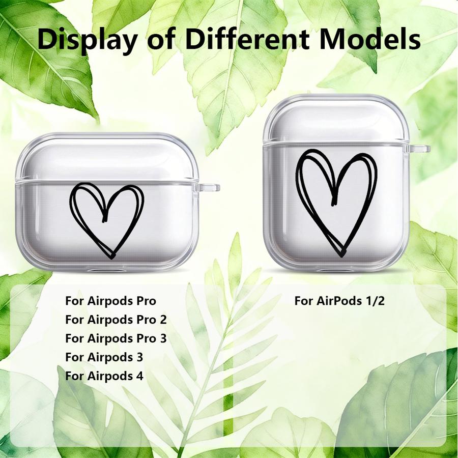 Cute And Fun Hearts Case For Airpods 3 2 Pro2 Pro Pro3 1 4 Clear Earphone Cases Cover