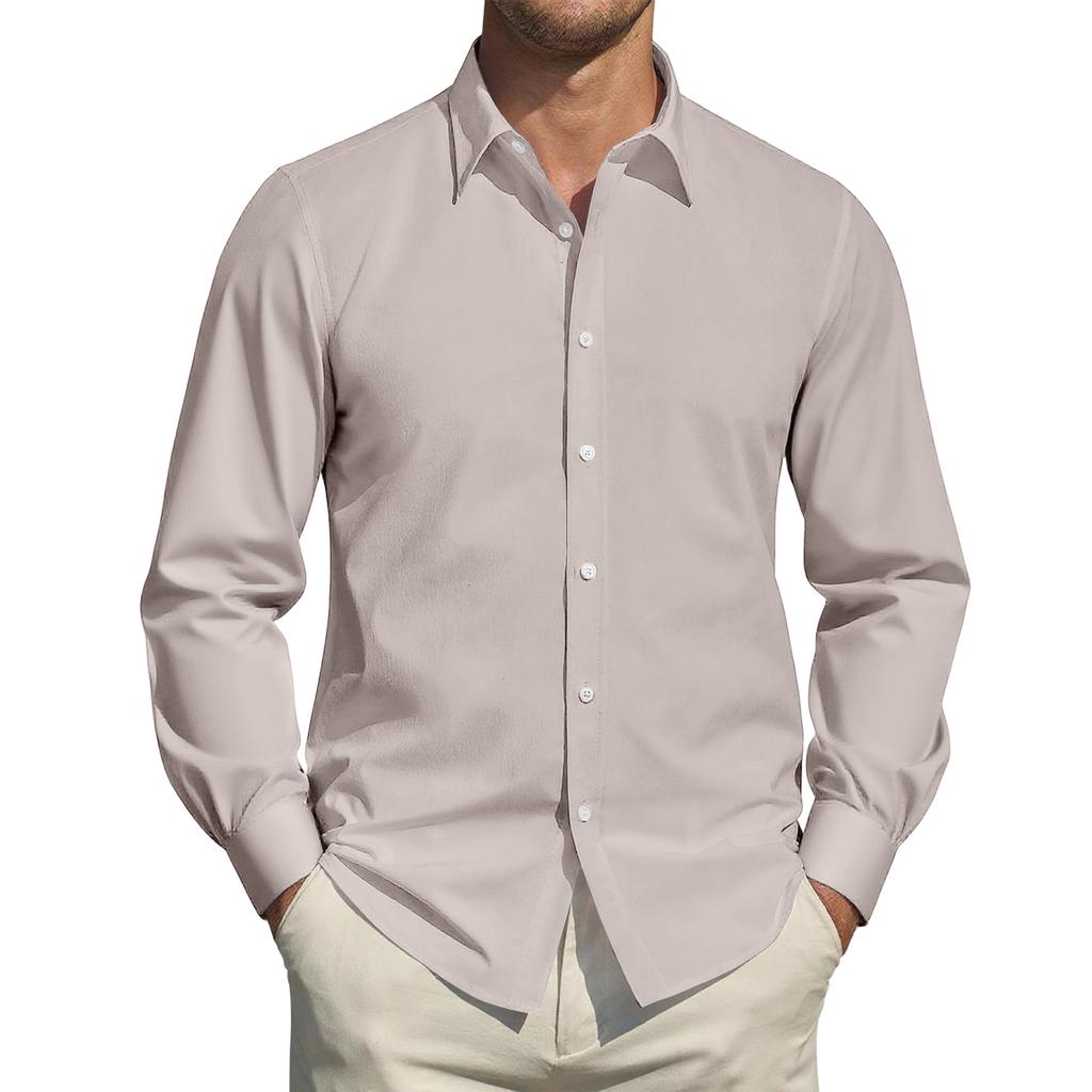 Pánská volná ležérní košile s dlouhým rukávem na knoflíky