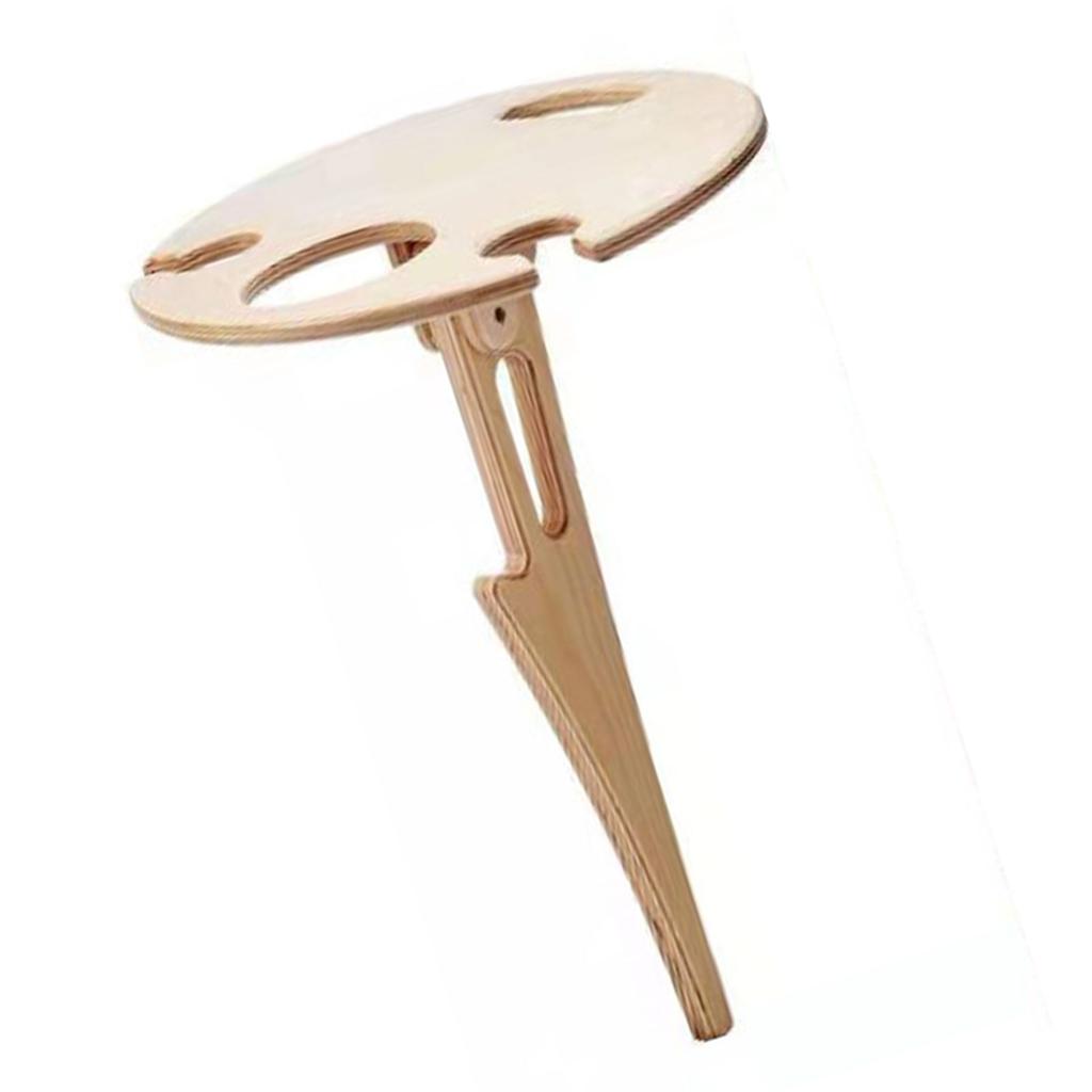 Outdoor Portable Foldable Wine Table Garden Lawn Picnic Wood Wine Rack Round Table