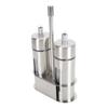 Oil and Vinegar Cruets 80ml Stainless Steel Olive Oil Dispenser Bottle Set with Base Stand Transparent Window for