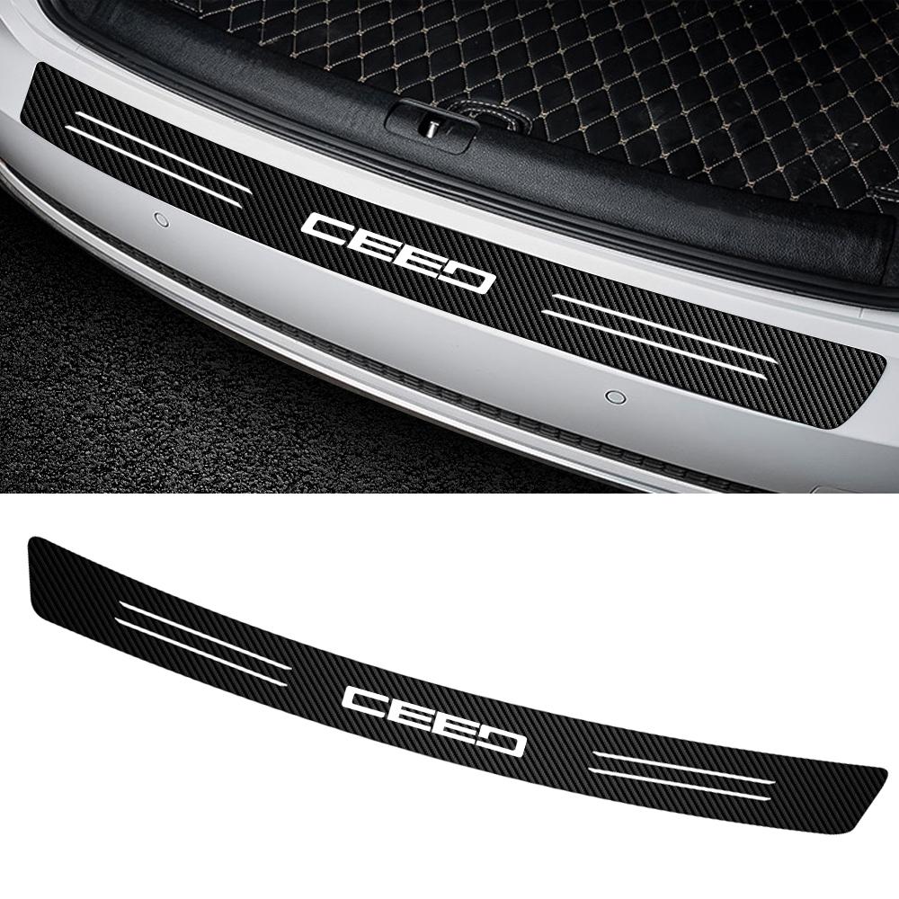 Carbon Fiber Car Trunk Rear Bumper Sticker Auto Accessories For Kia Rio PicantoPegas Sportage Sorento Ceed Soul Niro K1 K2 K3 K6