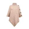 Fashion Warm  And Winter All-match Loose Shawl Cape Sweater Solid Color High-neck Cross-border Knitted Sweater Coat Female